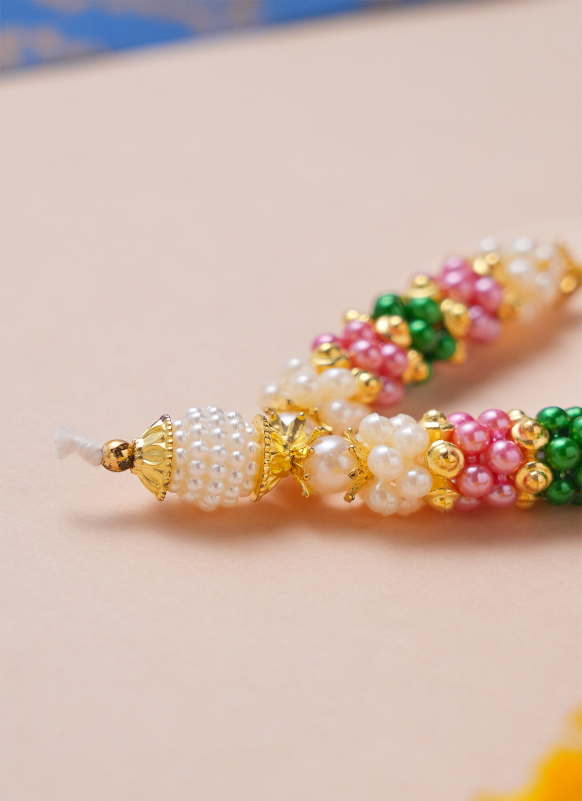 Madhoor Har Garland Pearl Bead Pink Green 1 Step 1 Piece
