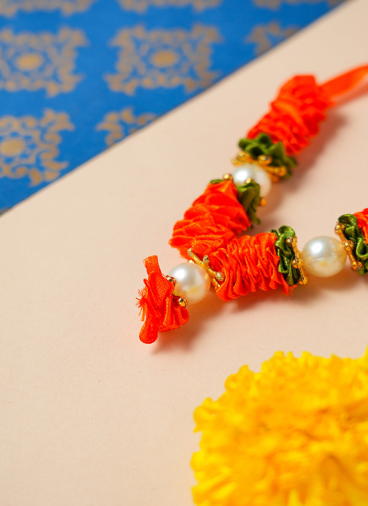 Madhoor Har Garland Satin Orange 3.5 Inches 1 Piece