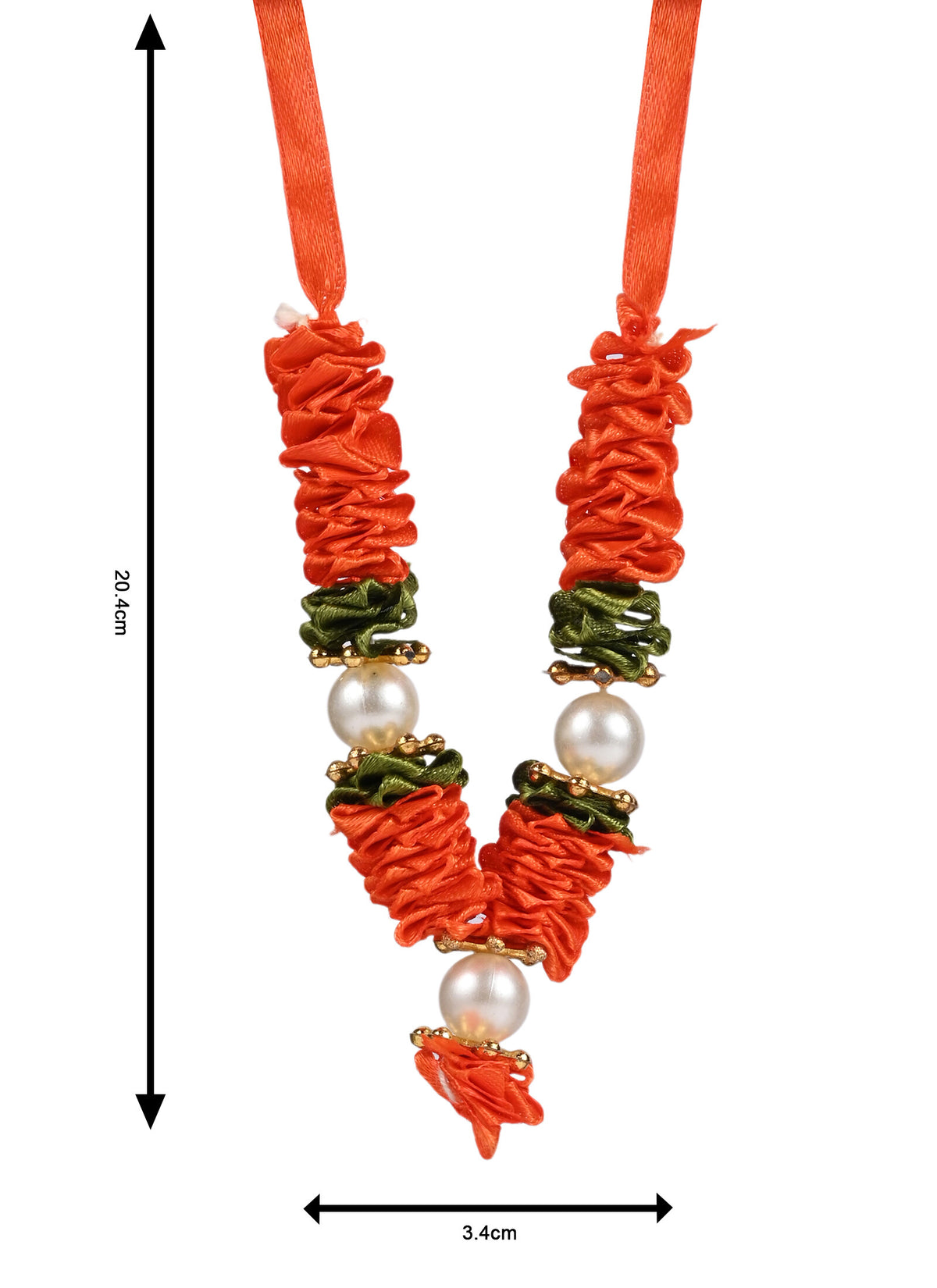 Madhoor Har Garland Satin Orange 3.5 Inches 1 Piece
