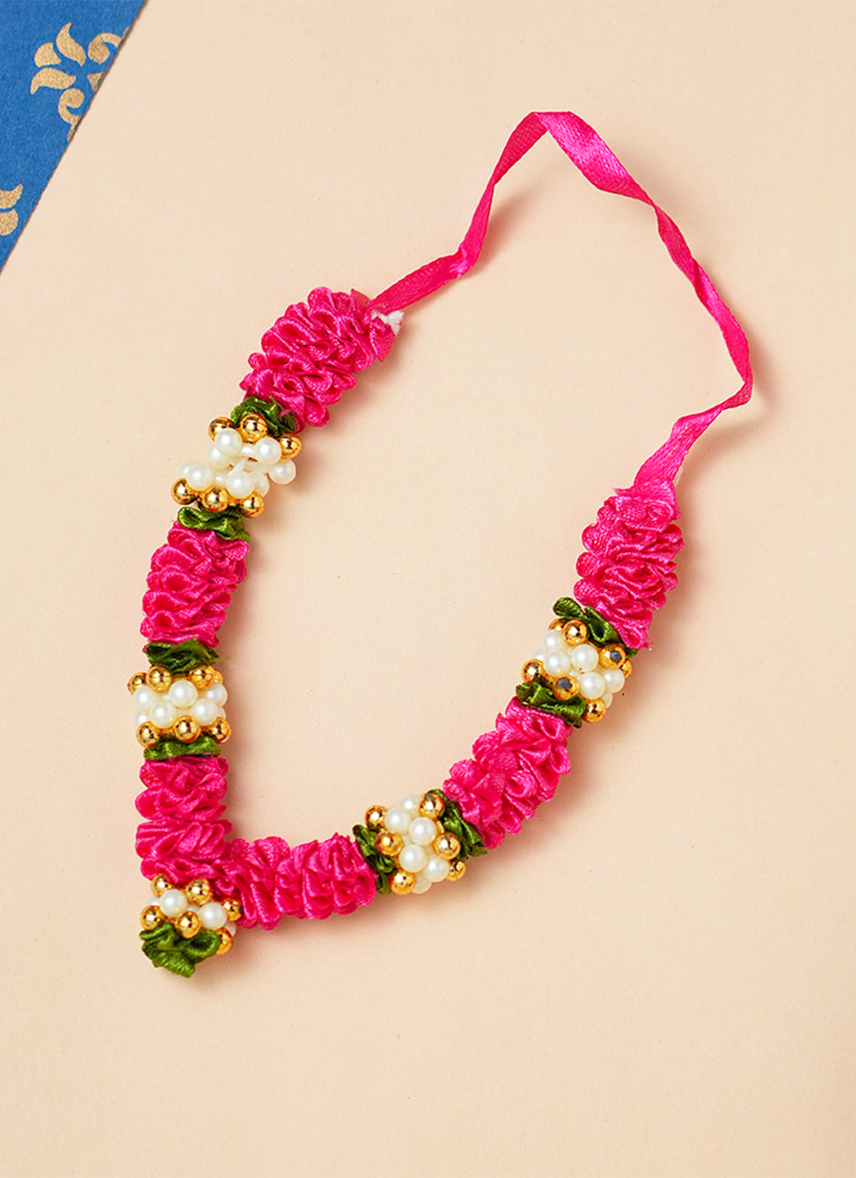 Madhoor Har Garland Satin Pearl Rani Pink 4 Inches 1 Piece