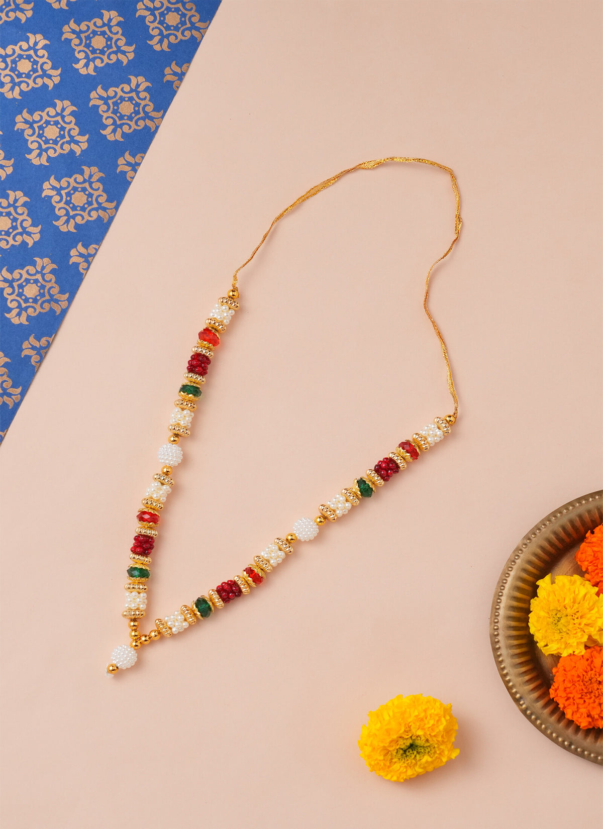 Madhoor Har Garland Bead Maroon Green 2 Step 1 Piece