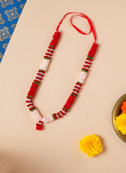 Madhoor Har Garland Satin Flower Pink White 10.5 Inches 1 Piece