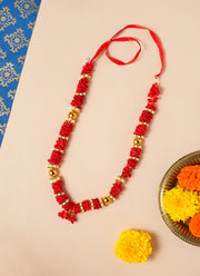 Madhoor Har Garland Satin Flower Orange Pink 10.5 Inches 1 Piece