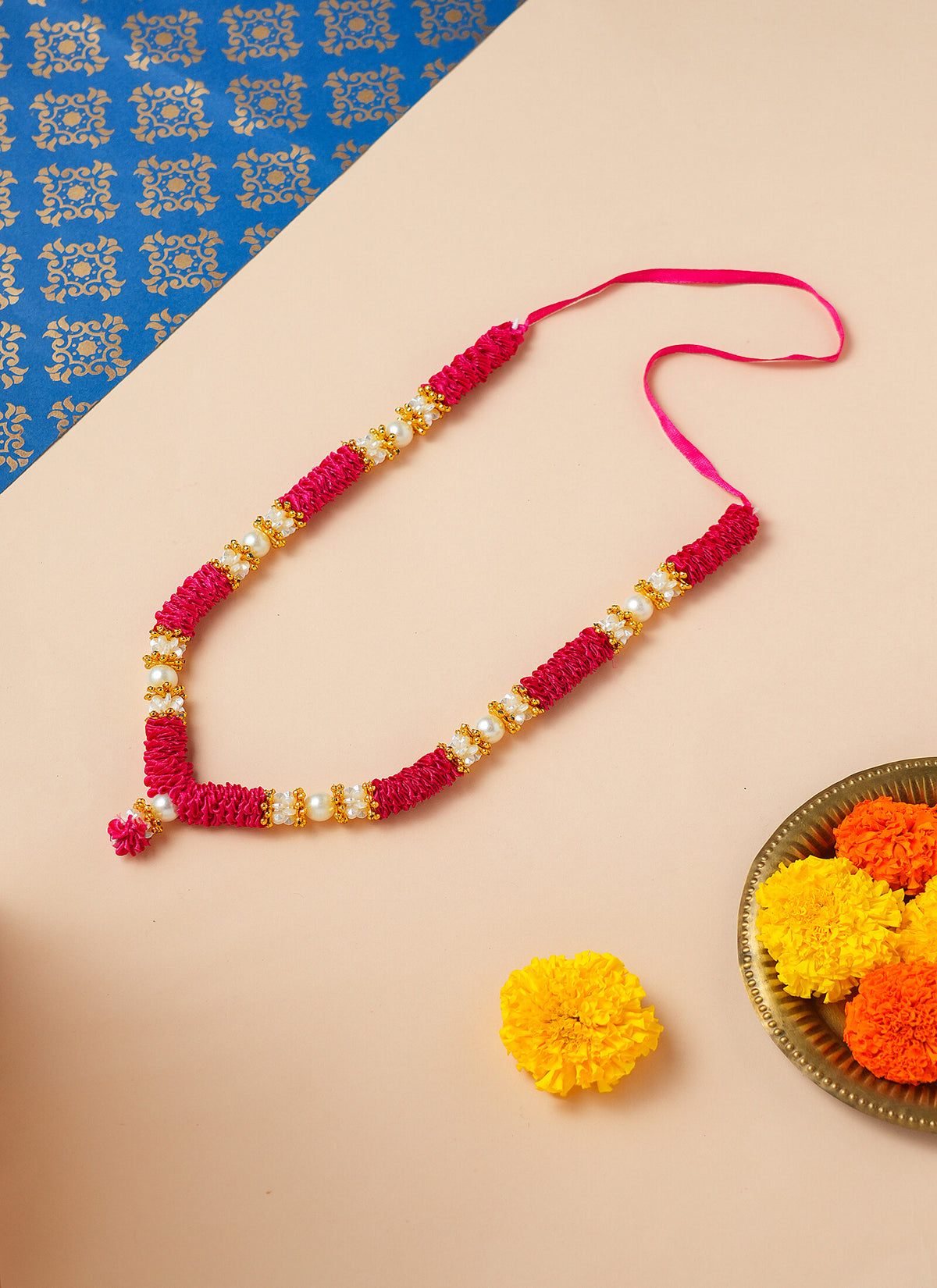 Madhoor Har Garland Flower Pearl Pink 10.5 Inches 1 Piece