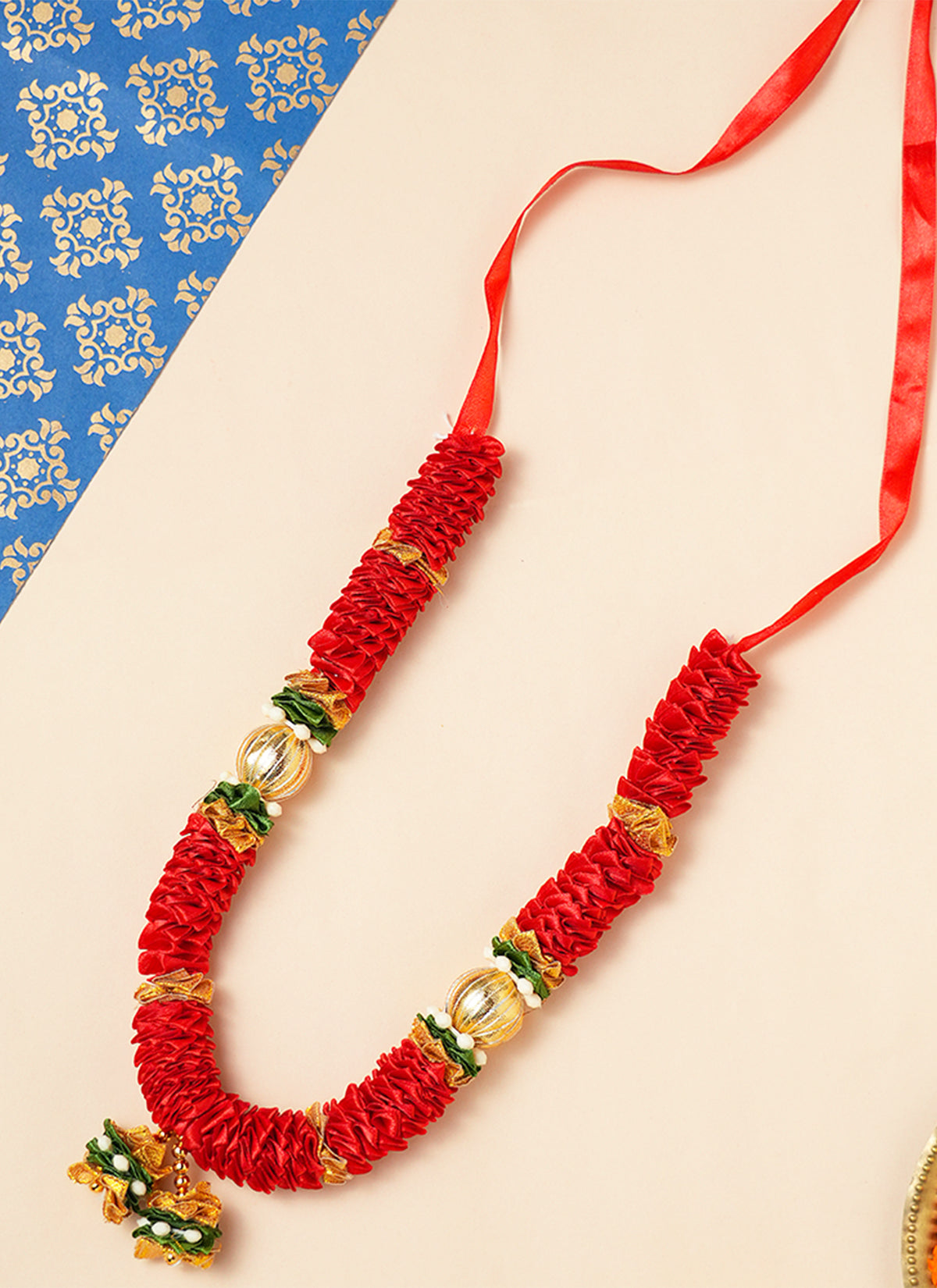 Madhoor Har Garland Layered Dangle Red 12 Inches 1 Piece