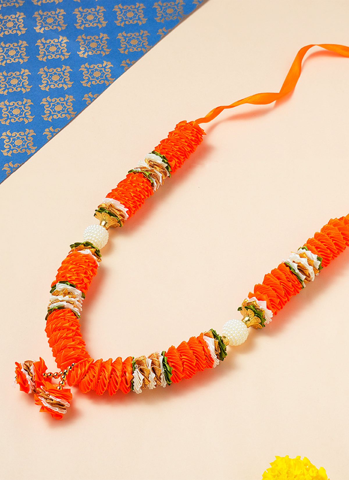 Madhoor Har Garland Satin Gota Orange 12 Inches 1 Piece