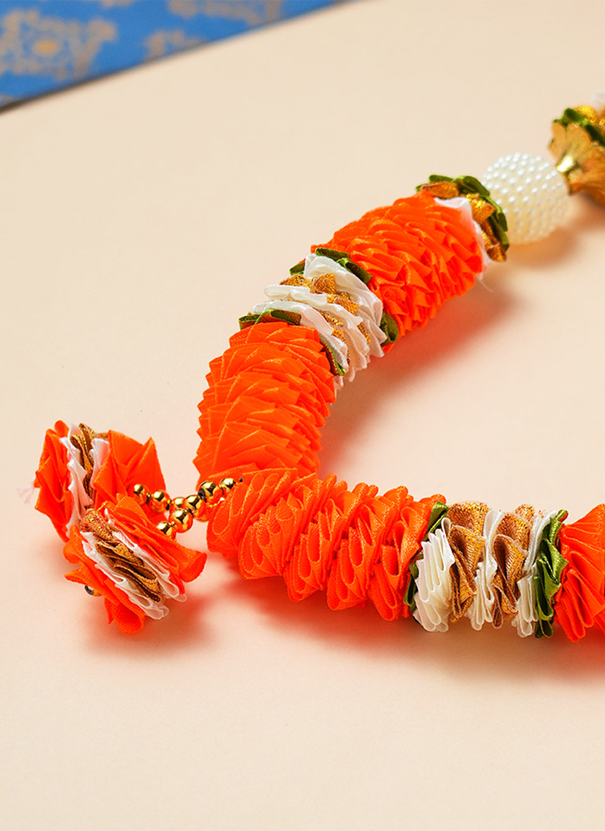 Madhoor Har Garland Satin Gota Orange 12 Inches 1 Piece