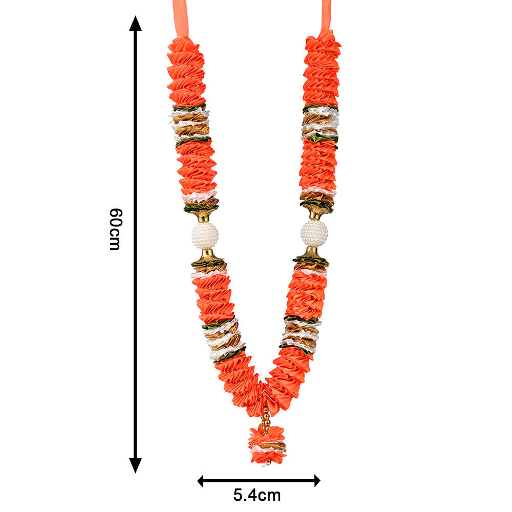 Madhoor Har Garland Satin Gota Orange 12 Inches 1 Piece