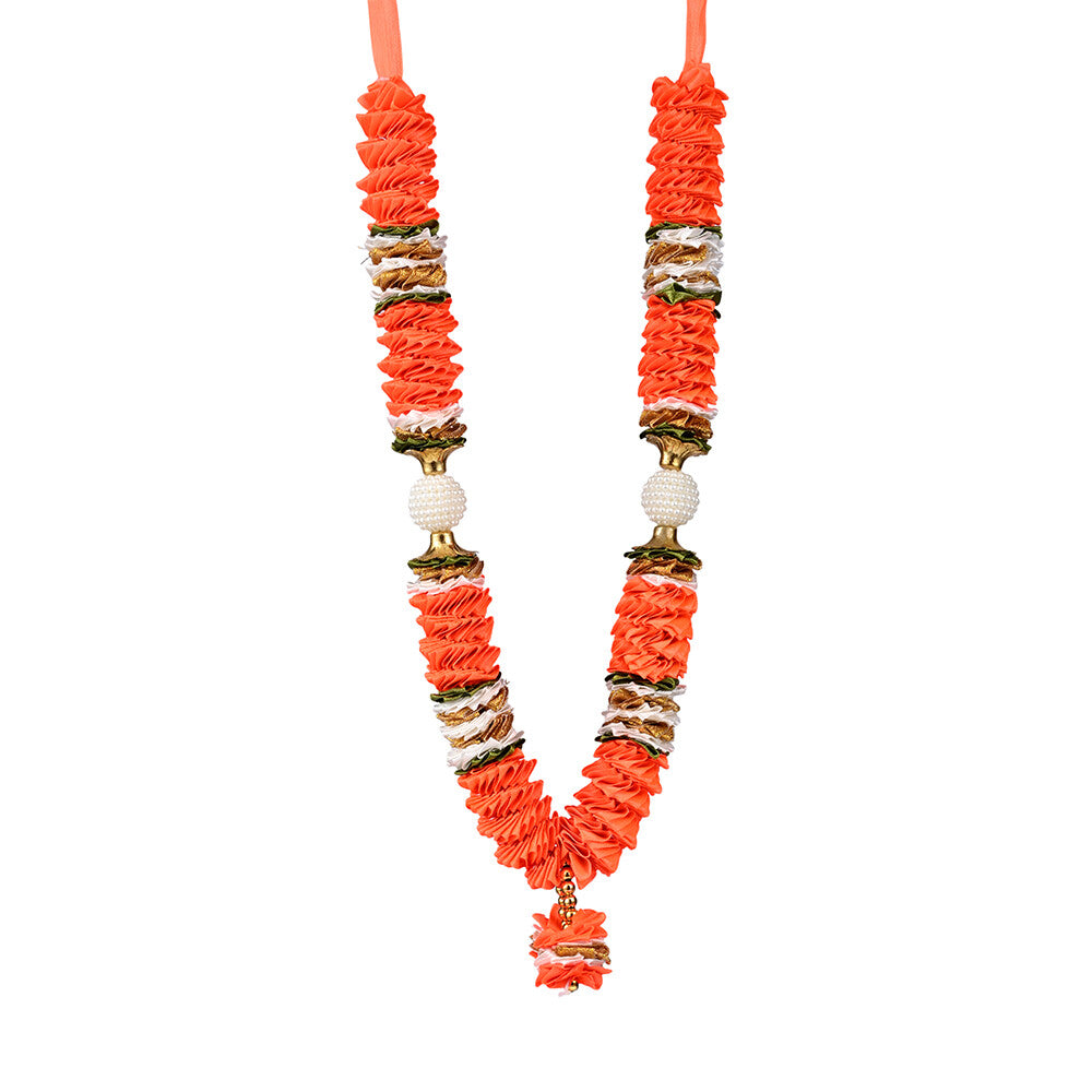 Madhoor Har Garland Satin Gota Orange 12 Inches 1 Piece