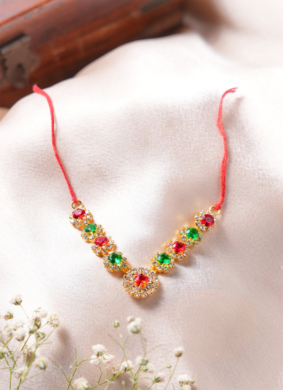 Madhoor Har Garland Gemstone Red Green 1 Piece