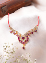 Madhoor Har Garland Crystal Red White 3 Inches 1 Piece