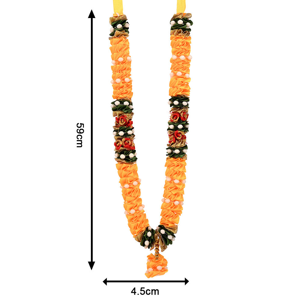 Madhoor Har Garland Silk Flower Yellow 12 Inches 1 Piece