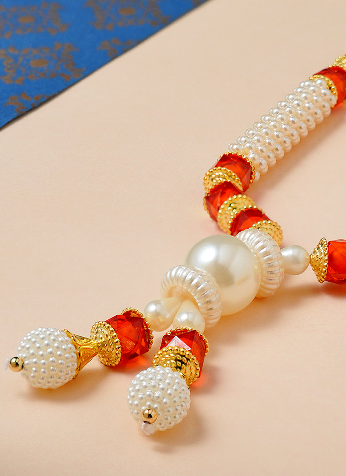 Madhoor Har Garland Pearl Crystal Red 1 Step 1 Piece