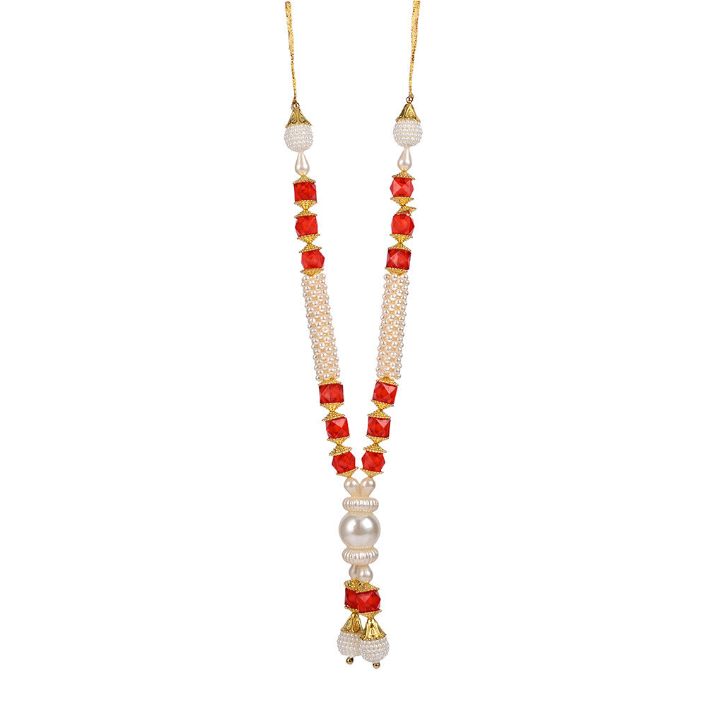 Madhoor Har Garland Pearl Crystal Red 1 Step 1 Piece