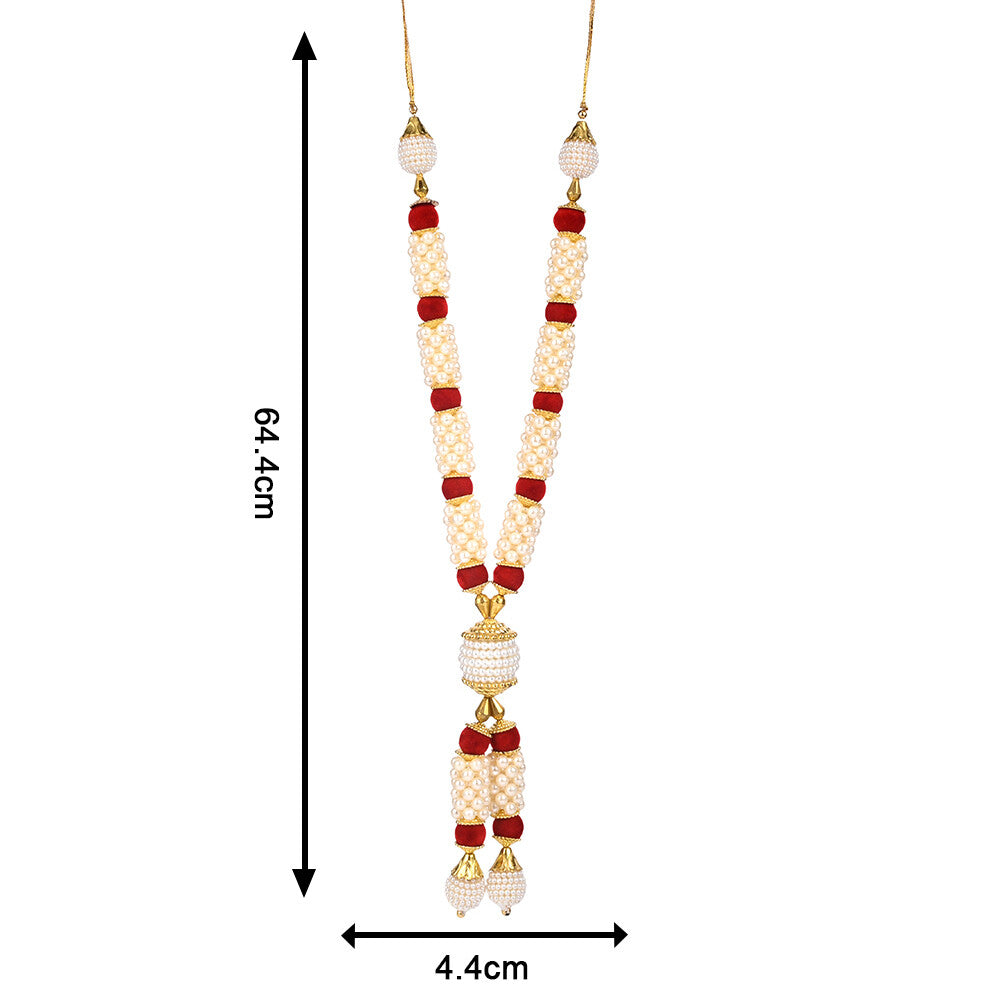 Madhoor Har Garland Pearl Red Cream 1 Step 1 Piece