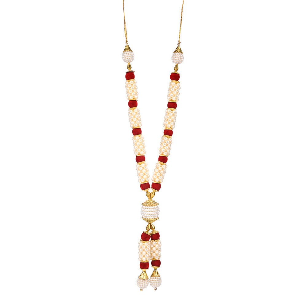 Madhoor Har Garland Pearl Red Cream 1 Step 1 Piece