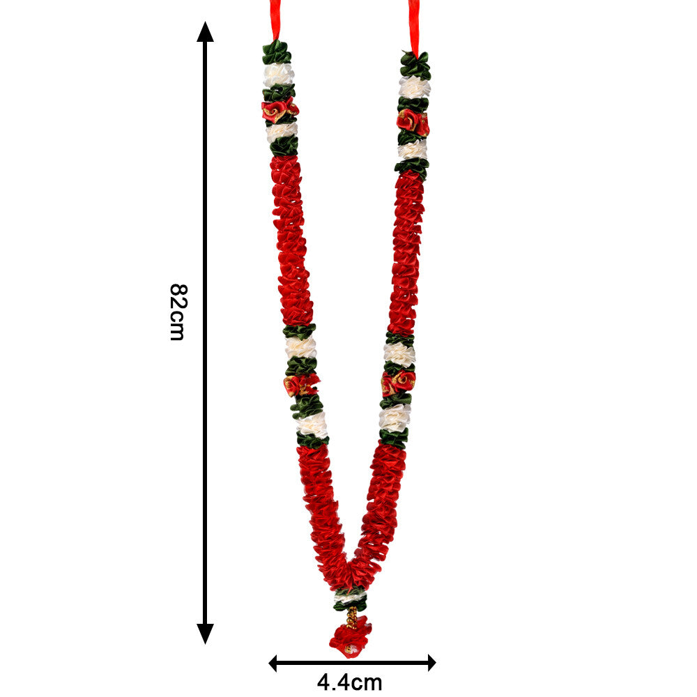Madhoor Har Garland Layered Dangle Red White 18 Inches 1 Piece