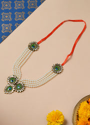 Madhoor Har Garland Peacock Ivory Green 6 Inches 1 Piece