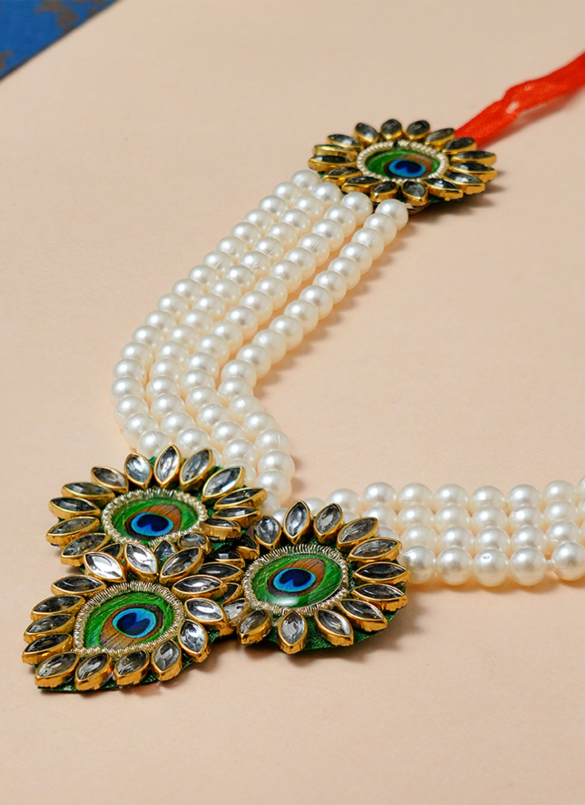 Madhoor Har Garland Peacock Ivory Green 6 Inches 1 Piece