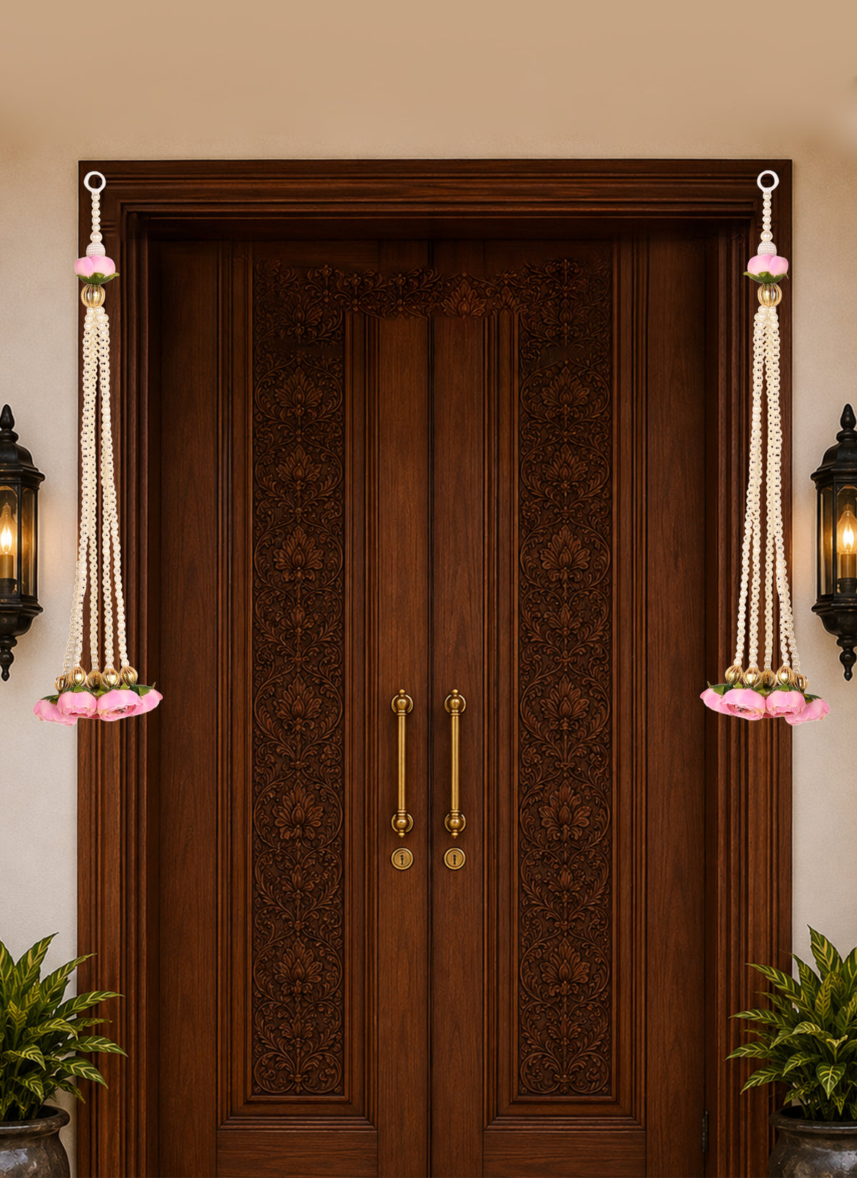 Madhoor Pearl Decro Hanging Rose Pink 20 Inches