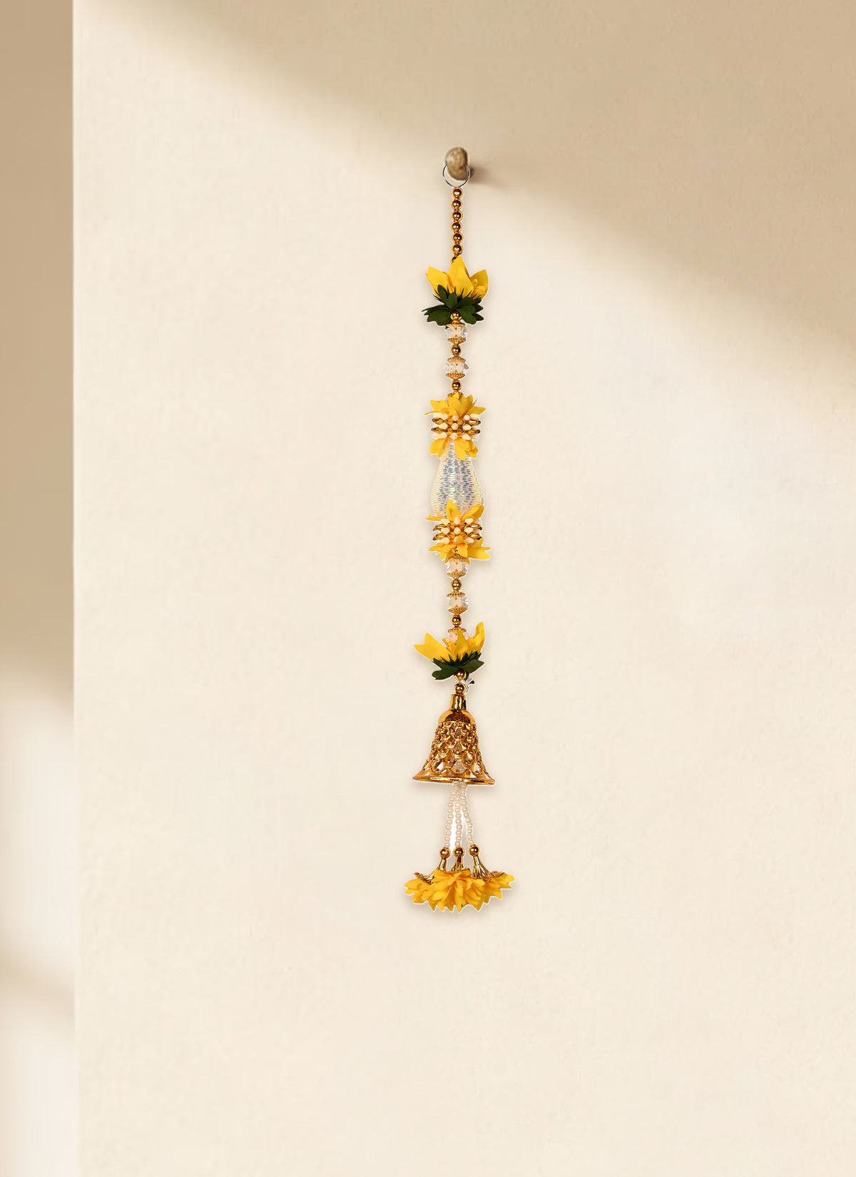 Madhoor Flower Bells Hanging Yellow 2 Feet 1 Piece