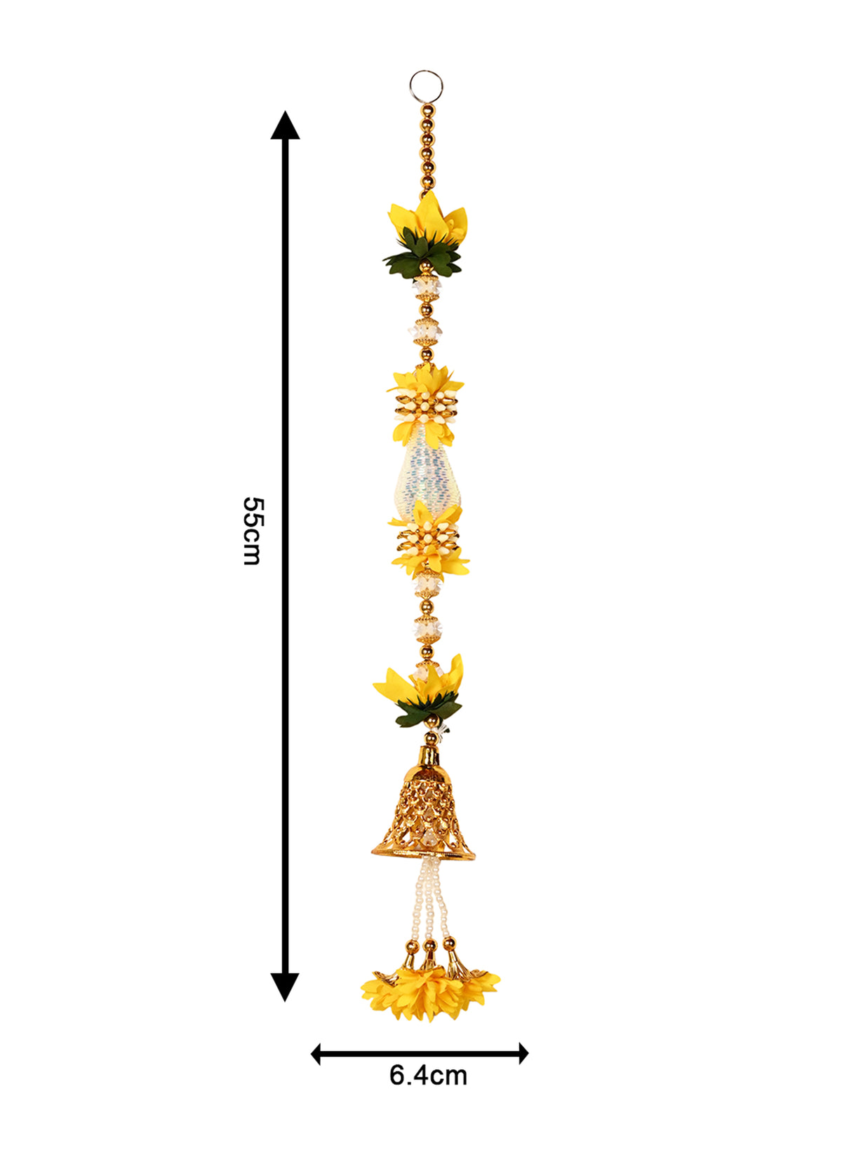 Madhoor Flower Bells Hanging Yellow 2 Feet 1 Piece