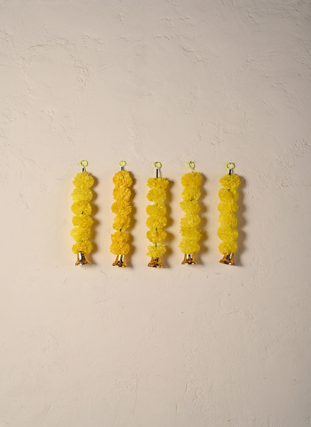 Madhoor Pompom Hanging Yellow 1 Feet 5 Pieces