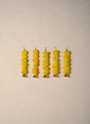 Madhoor Pompom Hanging Yellow 1 Feet 5 Pieces