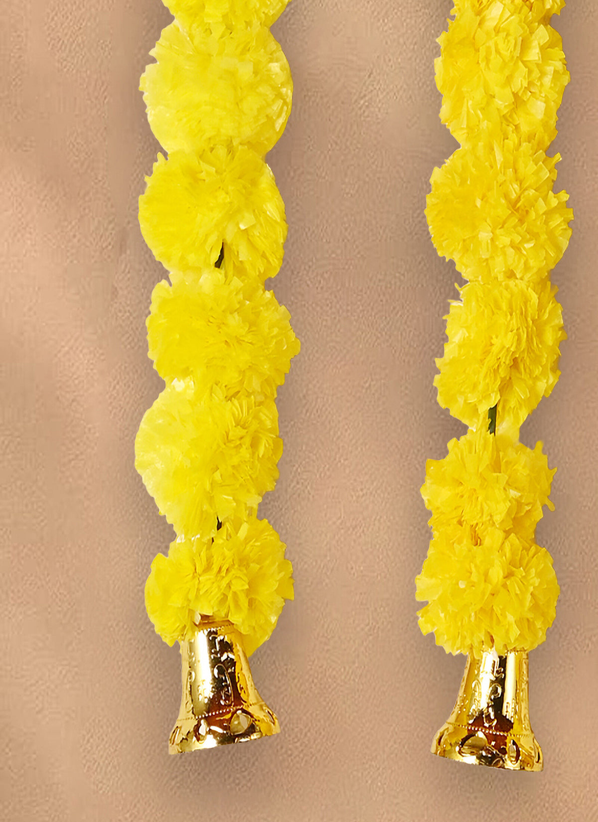 Madhoor Pompom Hanging Yellow 1 Feet 5 Pieces