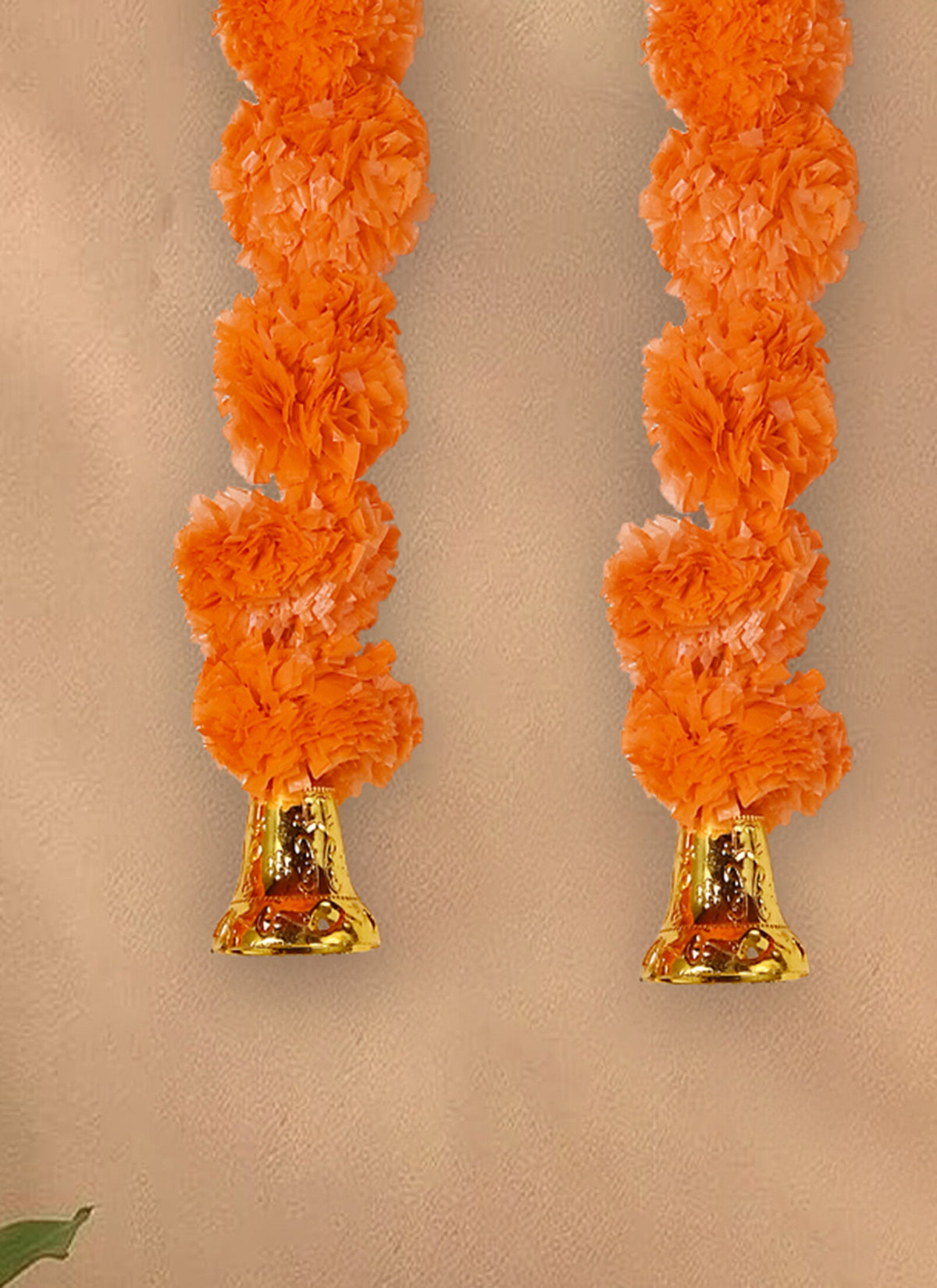 Madhoor Pompom Hanging Orange 1 Feet 5 Pieces