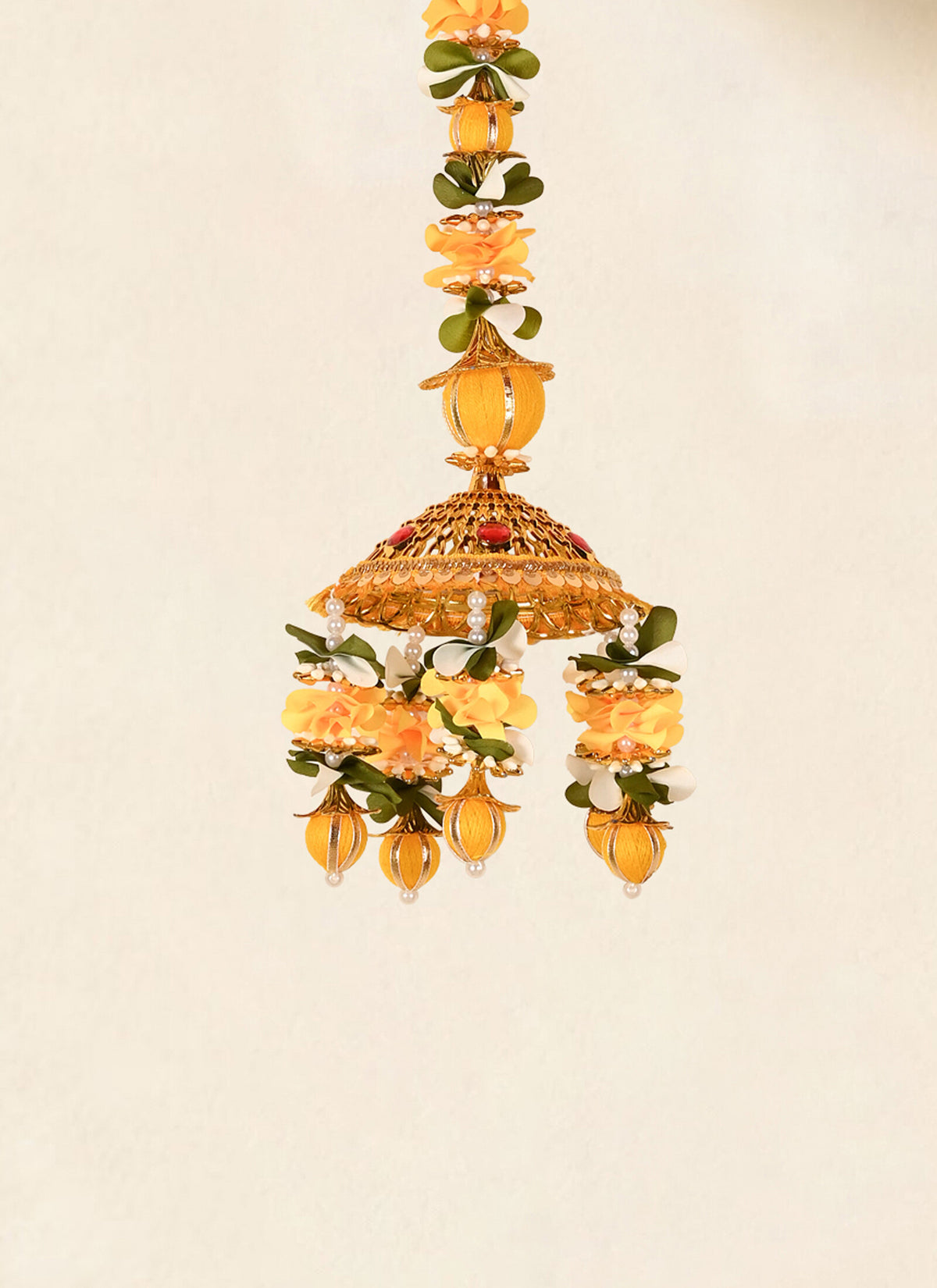 Madhoor Jhumka Tassel Hanging Yellow 1.5 Feet