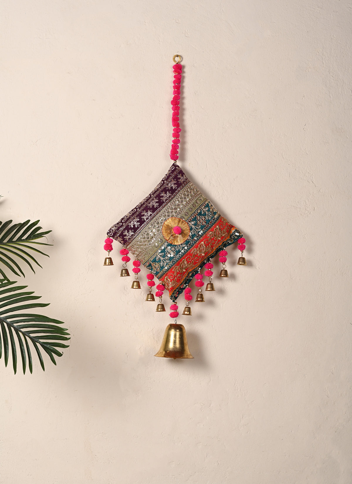 Madhoor Cushion Embroidery Hanging Yellow 30 Inches 1 Piece