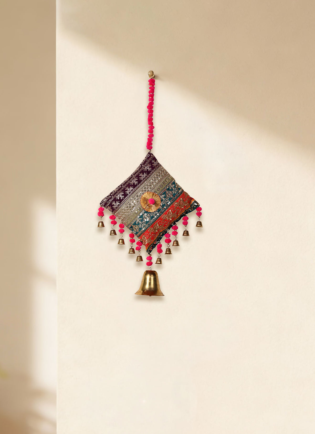 Madhoor Cushion Embroidery Hanging Yellow 30 Inches 1 Piece