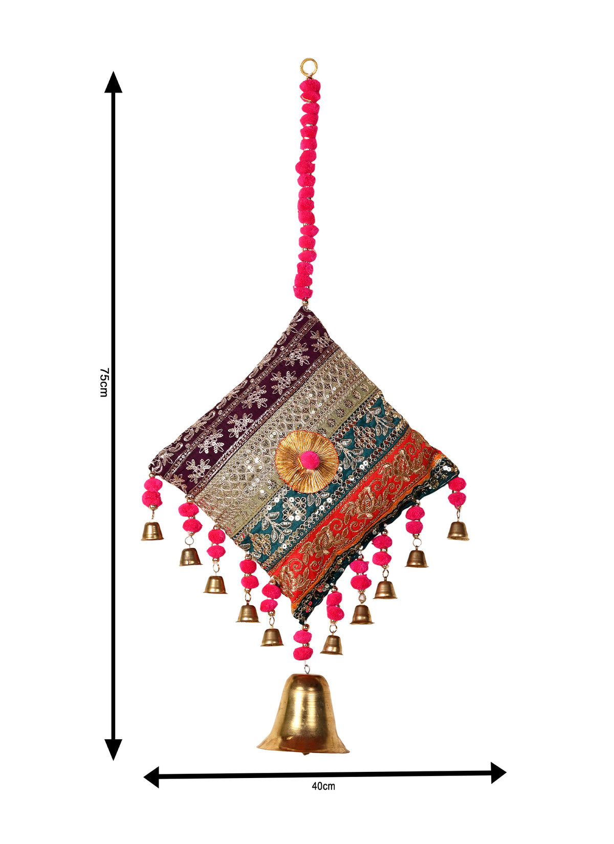 Madhoor Cushion Embroidery Hanging Yellow 30 Inches 1 Piece