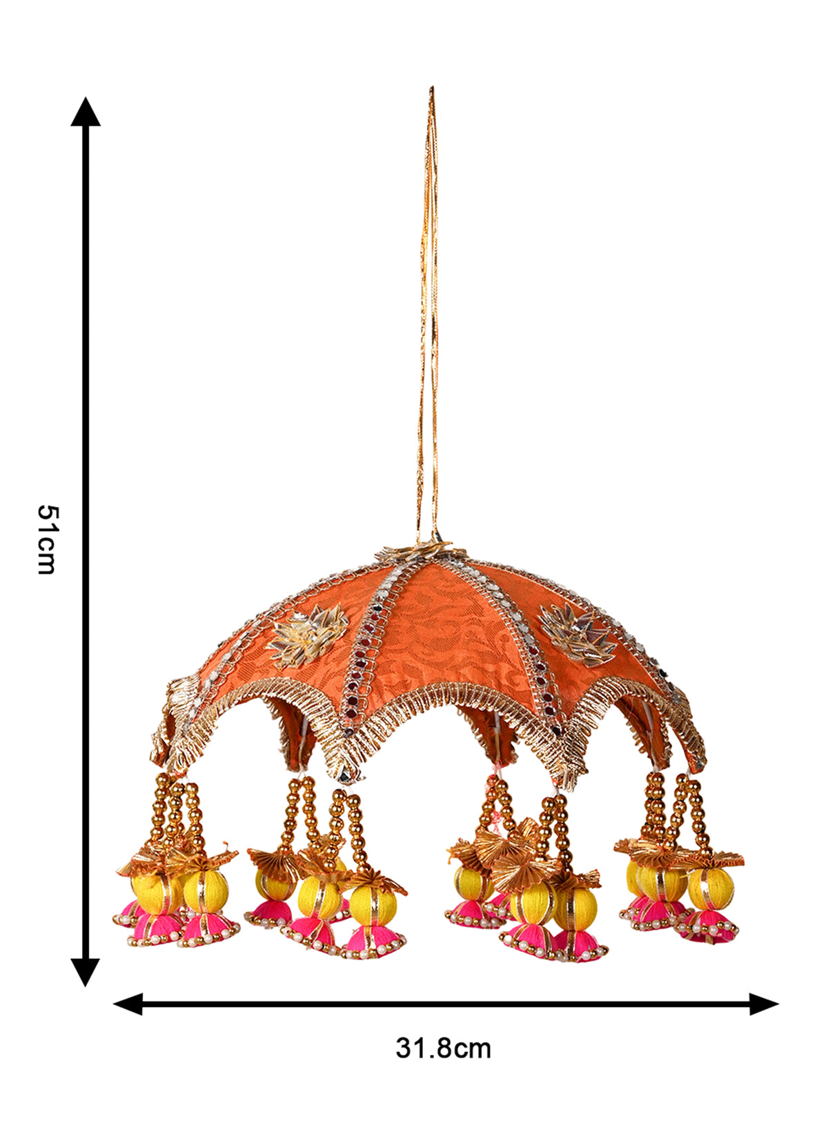 Madhoor Bead Arch Hanging Orange 12 Inches 1 Piece