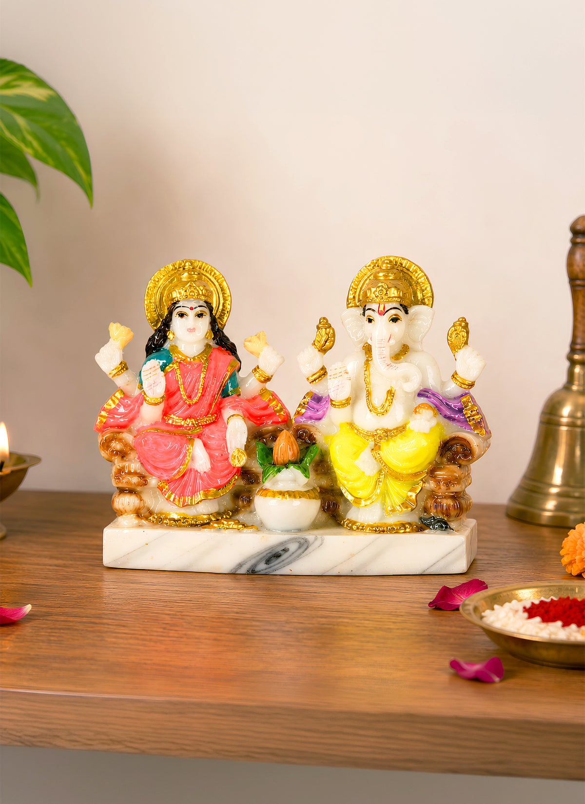Madhoor Lakshmi Ganesha Deity Idol 4 Inches 1 Set