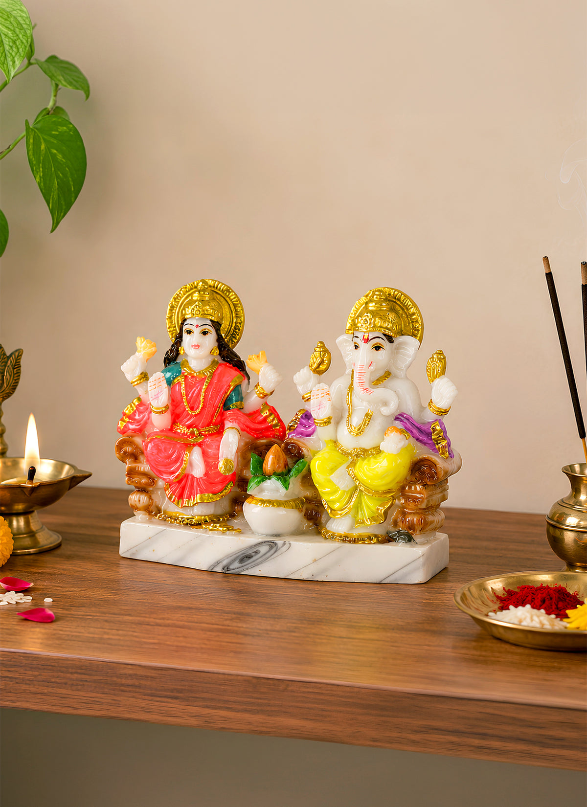 Madhoor Lakshmi Ganesha Deity Idol 4 Inches 1 Set