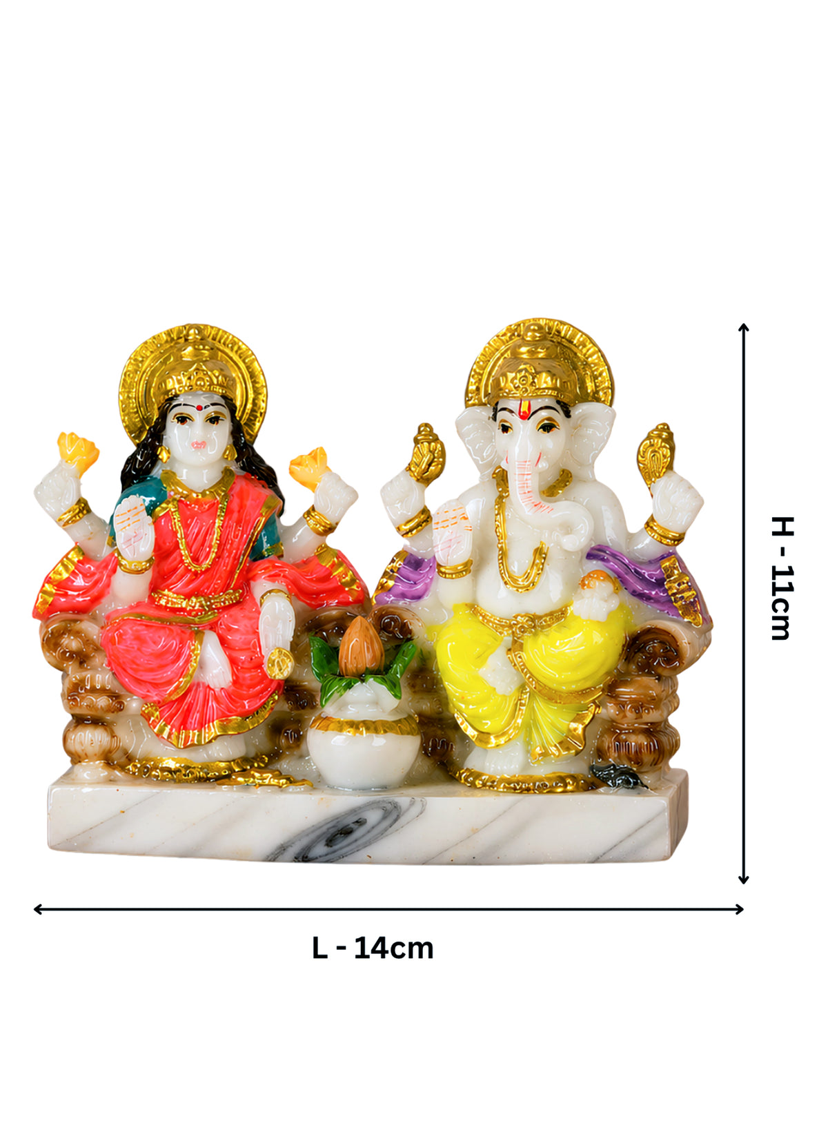 Madhoor Lakshmi Ganesha Deity Idol 4 Inches 1 Set