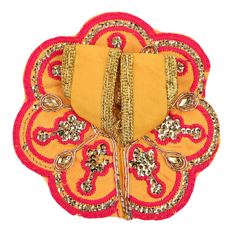 Madhoor Embroidered Deity Idol Dress Yellow 4 Inches 1 Piece