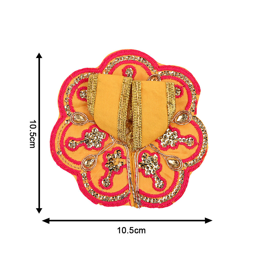 Madhoor Embroidered Deity Idol Dress Yellow 4 Inches 1 Piece
