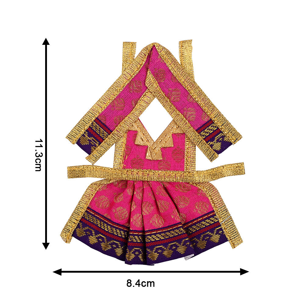 Madhoor Silk Deity Idol Dress Rani Pink 2 Inches 1 Set