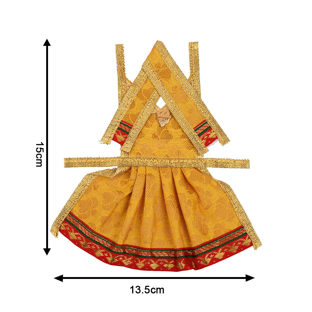Madhoor Silk Deity Idol Dress Yellow 3 Inches 1 Set