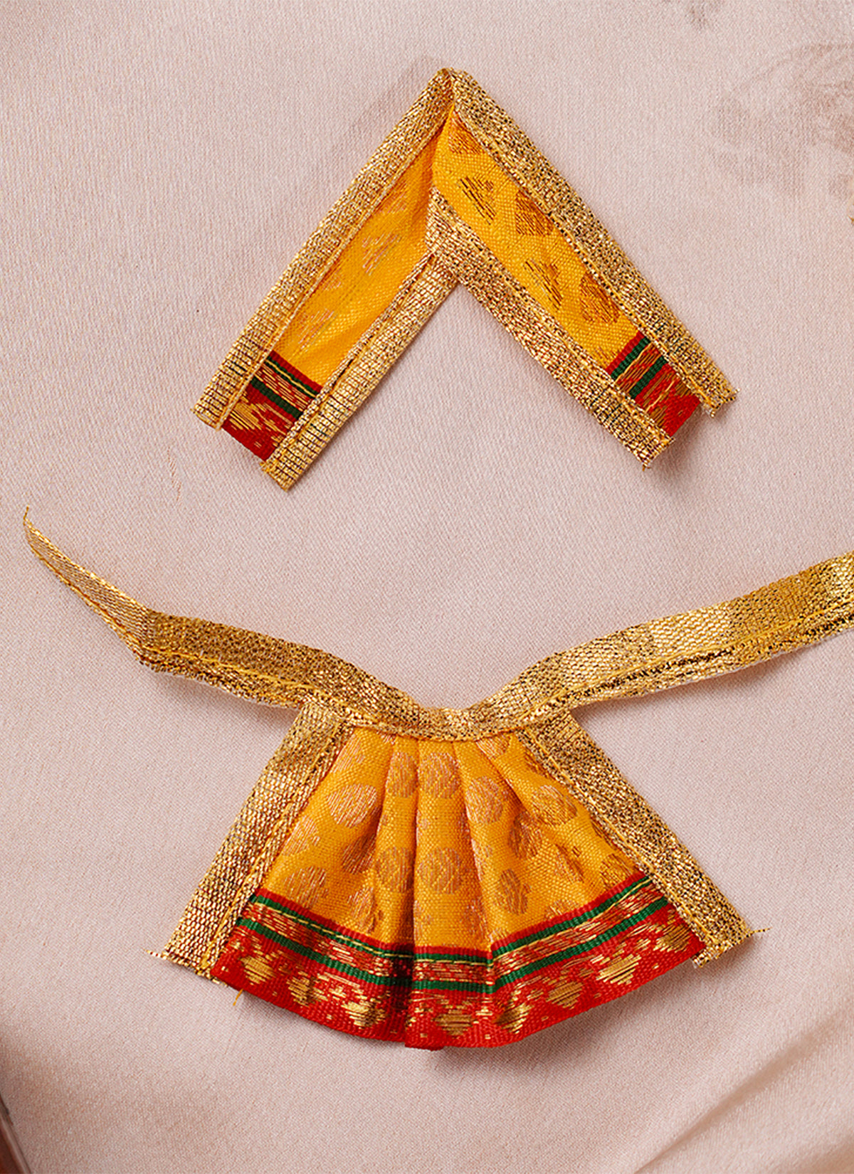 Madhoor Silk Deity Idol Dress Yellow 2 Inches 1 Set