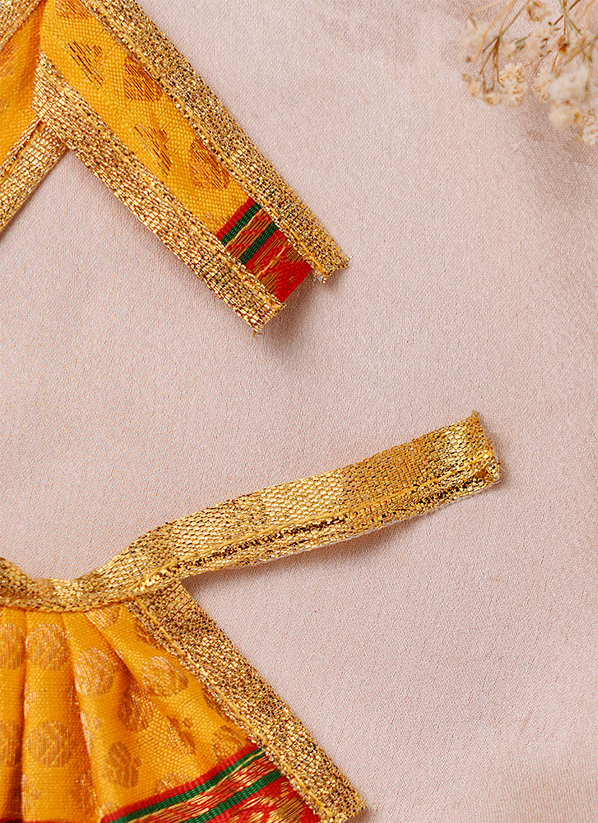 Madhoor Silk Deity Idol Dress Yellow 2 Inches 1 Set