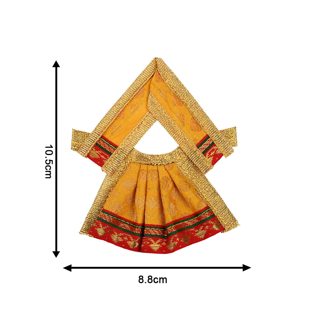 Madhoor Silk Deity Idol Dress Yellow 2 Inches 1 Set