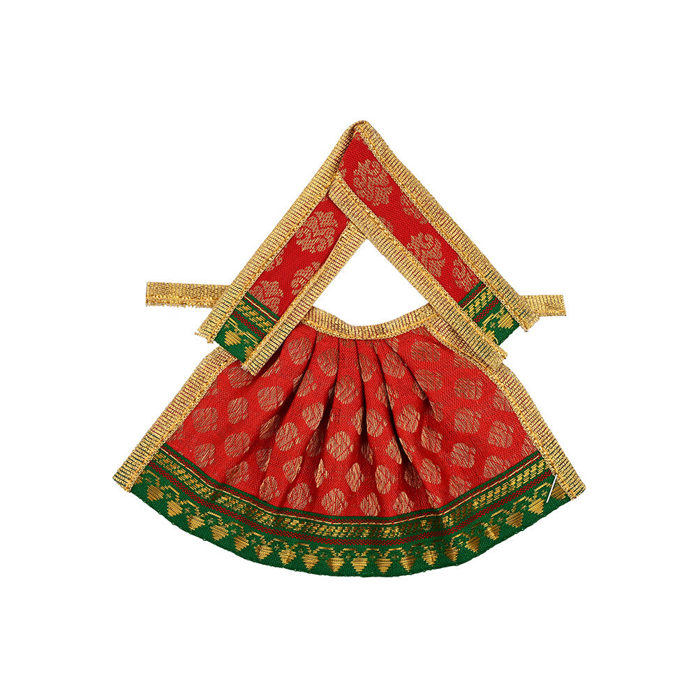 Madhoor Silk Deity Idol Dress Red 3 Inches 1 Set