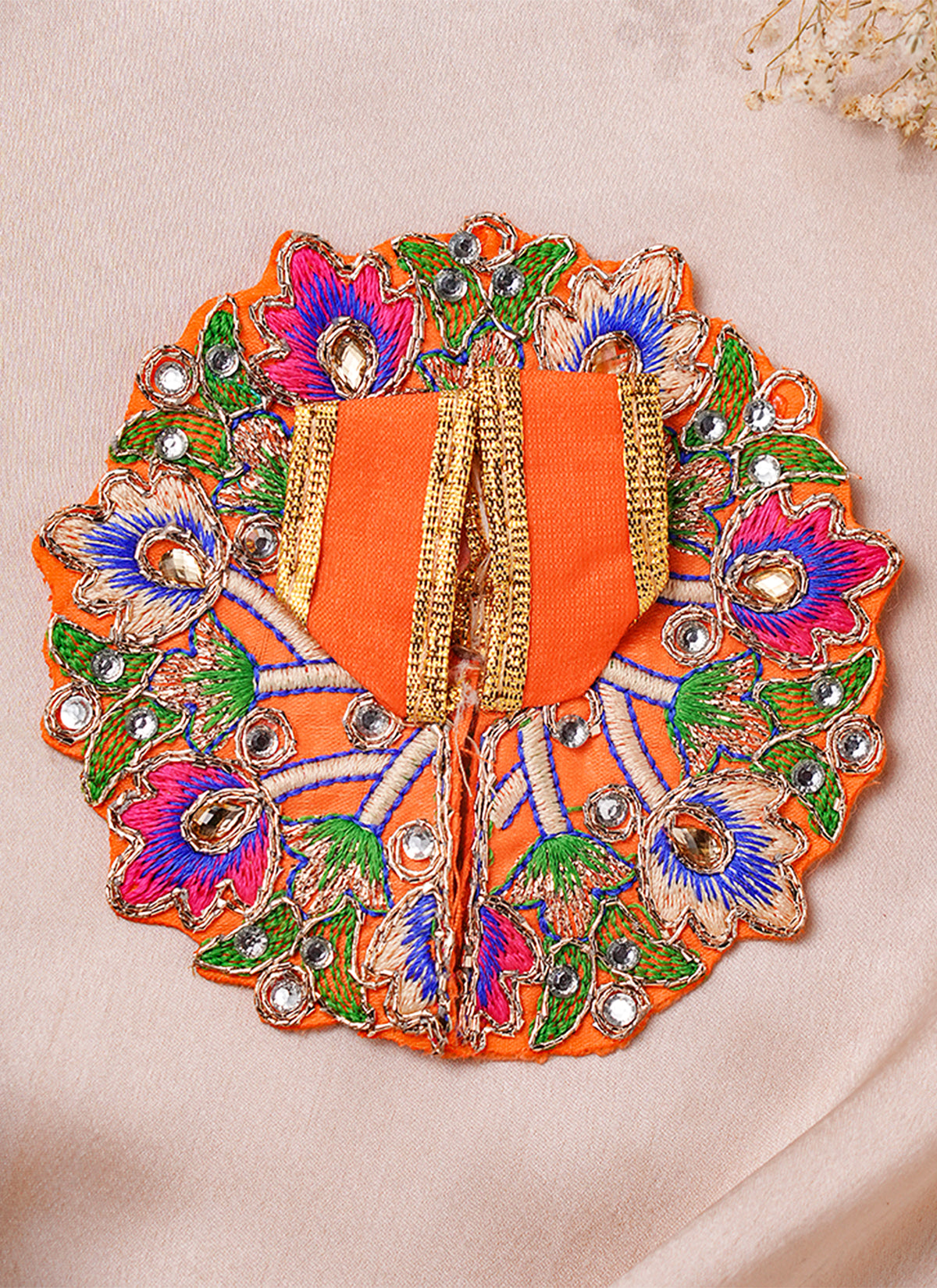 Madhoor Floral Deity Idol Dress Multicolour 4 Inches 1 Piece