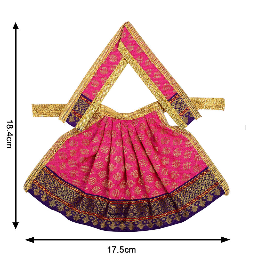 Madhoor Silk Deity Idol Dress Rani Pink 4 Inches 1 Piece
