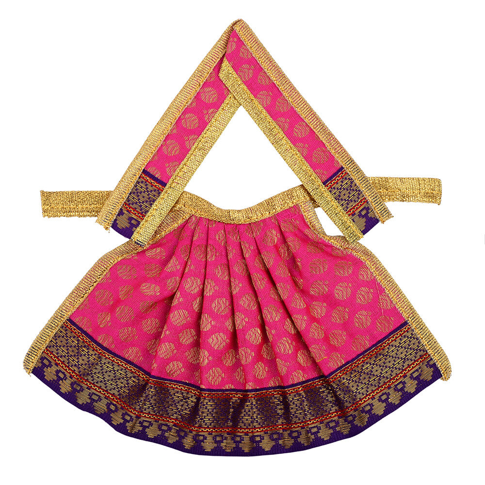 Madhoor Silk Deity Idol Dress Rani Pink 4 Inches 1 Piece