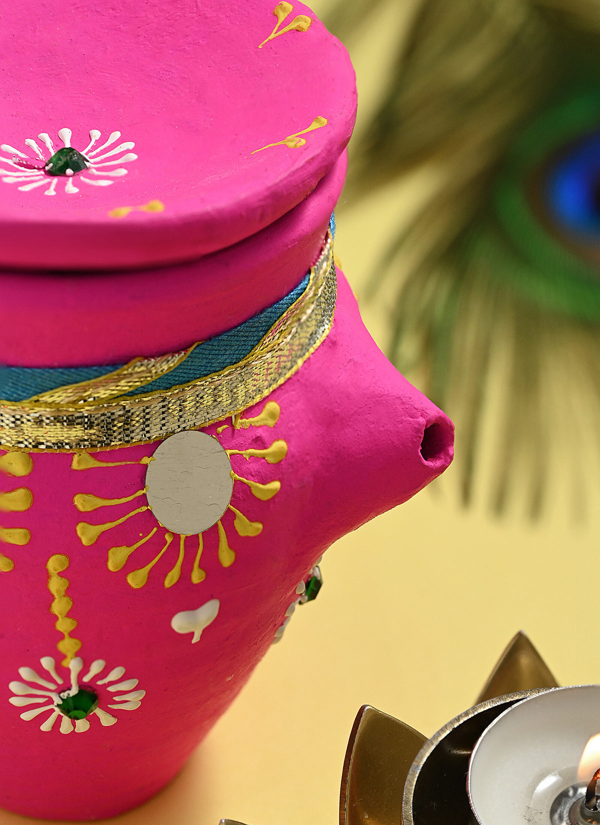 Madhoor Karwa Chauth Mirror Pink Yellow 1 Piece